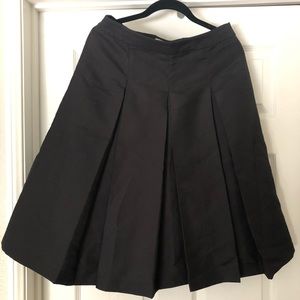 Halogen Black Pleated A-Line Skirt